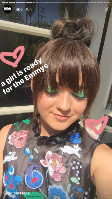 Game of Thrones star Maisie Williams wore a quirky floral outfit to the 2016 Emmys