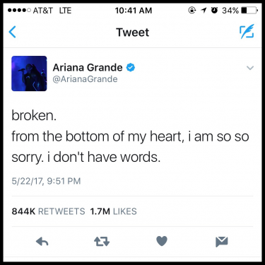 Ariana Grande tweets 'I am so so sorry' after the attack at her Manchester concert