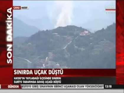 Turkish air defense forces shot down a Syrian fighter jet and seen on #LiveTV