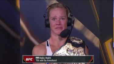 Holly Holm Cries During Post Match Interview After Defeating Ronda Rousey at UFC 193