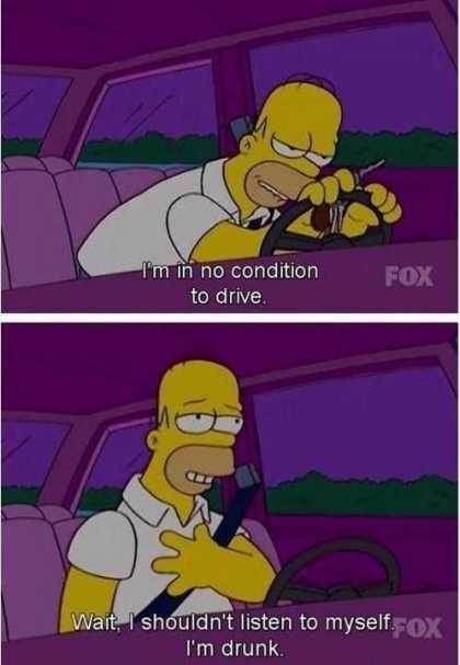 Homer Simpson on driving drunk...