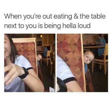 Loud people on restaurant