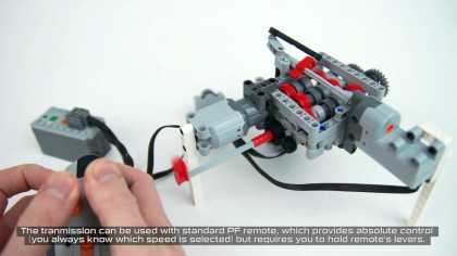 6-Speed RC Servo Transmission Built Entirely From LEGO