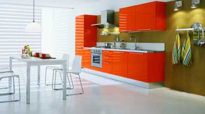 #Simple #kitchen design ideas with a touch of #white and #orange