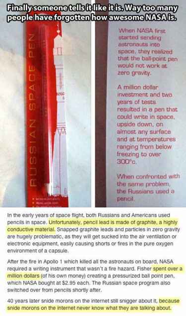 The truth about NASA's ballpoint pen