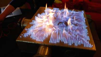This is how you mix #music and #fire!... Pyro Board... a 2D Rubens' Tube!