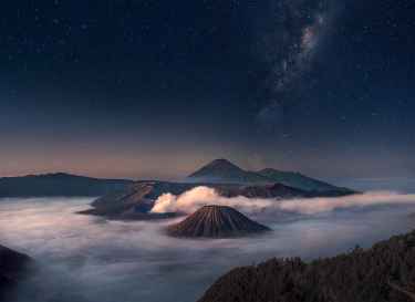 Starry Night in Mount Bromo - East Java, Indonesia