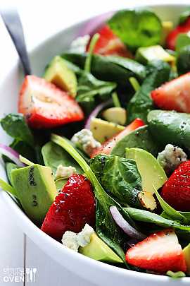 Avocado Strawberry Spinach Salad with Poppyseed Vinaigrette #Recipe