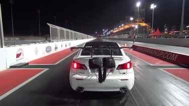Lexus ISF Twin Turbo Flies Off The Track During Drag Race